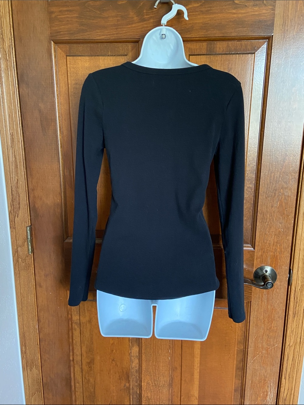 Abercrombie & Fitch long-sleeve henley rib top moose logo chest Size Medium - Picture 5 of 9